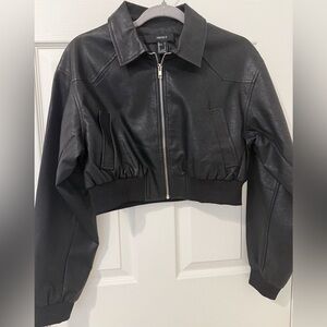 Forever 21 Faux Leather Bomber Jacket